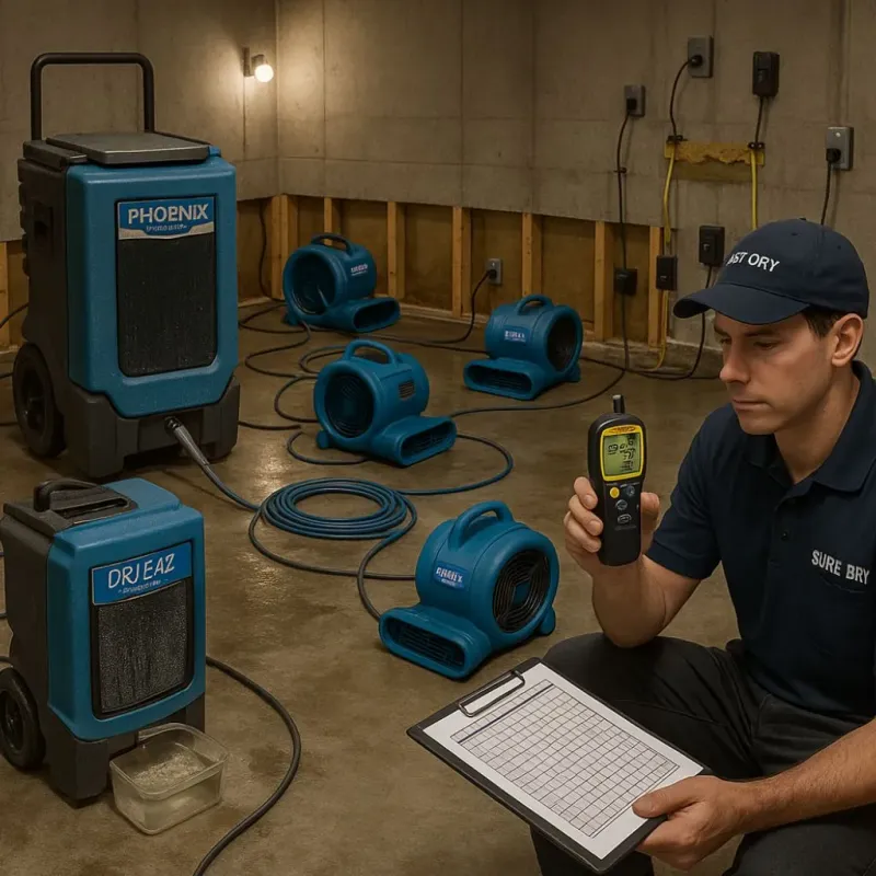 Structural Drying and Dehumidification process in Glen Gardner, NJ